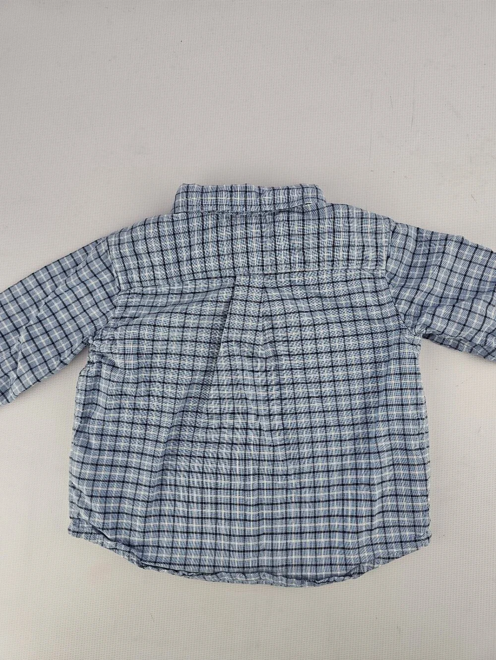 Polo Ralph Lauren Baby Boy Blue Plaid Cotton Long-sleeve Button-Down Shirt 9M